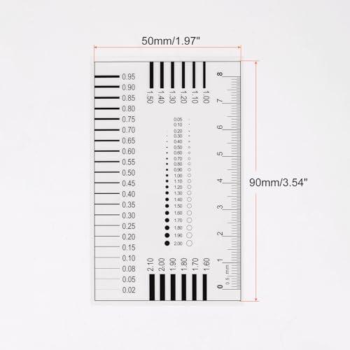 HARFINGTON High Precision SEC Size Estimation Chart 8cm Transparency Flaw Detection Film Ruler for Diameter and Line Width Defects Measuring - Image 2
