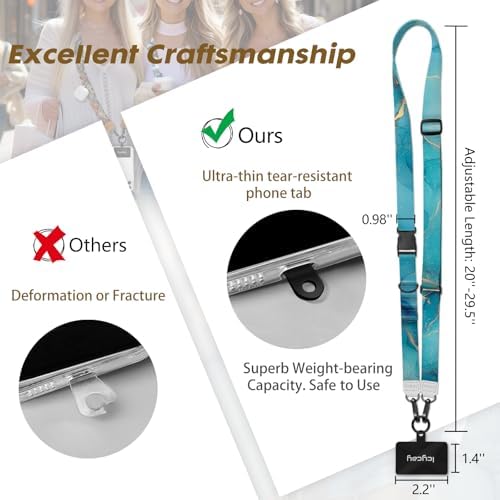 Icycay Phone Lanyard Crossbody Strap Neck Adjustable Teacher Women Marble - Image 5