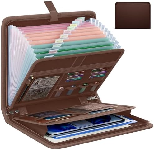 Fireproof Accordion File Organizer, Expanding File Folder with 13 Pockets by Huolewa