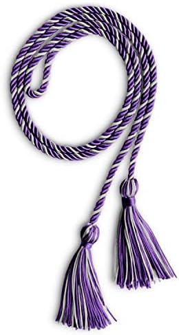Endea Graduation Single Honor Cord Two-Color (Purple/Silver) - Image 4