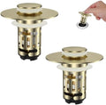 Hibbent 2 Pack Bathroom Sink Drain Strainer, 3 in 1 Pop Up Stopper by Hibbent