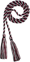 Tassel Depot Graduation Honor Cord - Black/Maroon/White - Every School Color Available - Made In Usa by TasselDepot