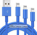 3 Pack Apple MFi Certified iPhone Charger Cable 6ft, Apple Lightning to USB Cable Cord 6 Foot, 2.4A Fast Charging Apple Phone Long Chargers for iPhone 14/13/12/11/11Pro/X/XS/XR/XS Max/8/7/6 Blue by TUMABER