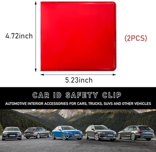 Ziciner 2PCS Car Registration and Insurance Holder, 5.2"× 4.7" Premium Auto Glove Box Organizer with Closure, Essential Vehicle Document Holder for Card, Driver License (Red) - Image 2