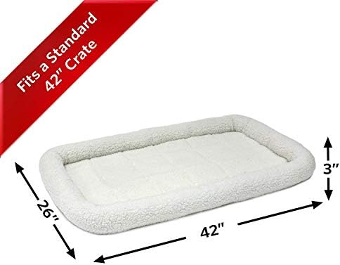 MidWest Homes for Pets QuietTime Dog Bed - White Fleece Bolster, Ultra-Soft and Machine Washable, Fits 42-Inch Crates and Carriers, for Large Breed Dogs - Image 2