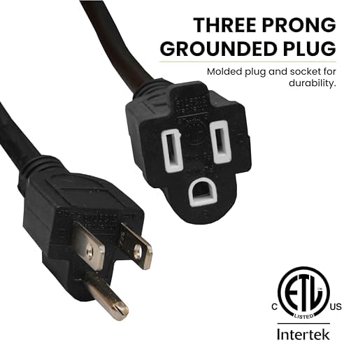 Go Green Power 16/3 100ft Black Outdoor Extension Cord - Heavy Duty, Moisture Resistant, 10 Amps, 1250 Watts - Perfect for Tools & Equipment - G-13700BK - Image 3