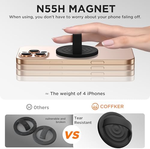 Magnetic Phone Grip for MagSafe, Silicone Ring Grip, Black - Image 5