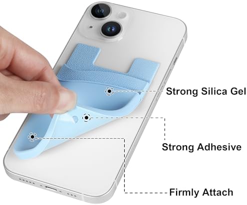 Senose Cell Phone Wallet, Silicone Sticky Credit Card Holder for Phone Case - Image 6