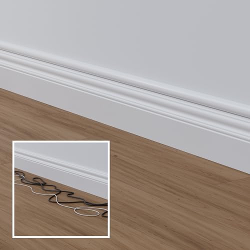 D-Line 157in Cord Cover Kit, Self-Adhesive Wire Hiders, Paintable Cable Raceway to Hide Wires on Wall, Electrical Cable Management - 10x 15.7 Lengths & 19 Accessories - 1.18" (W) x 0.59" (H) - White - Image 6