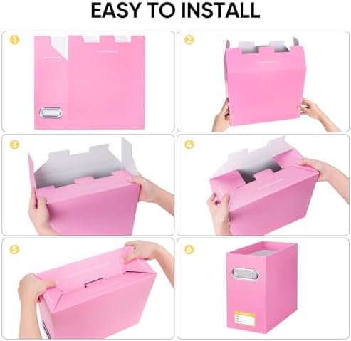 BALEINE 4PK File Organizer Box, Cardboard File Folder Organizer with Handle - Image 6