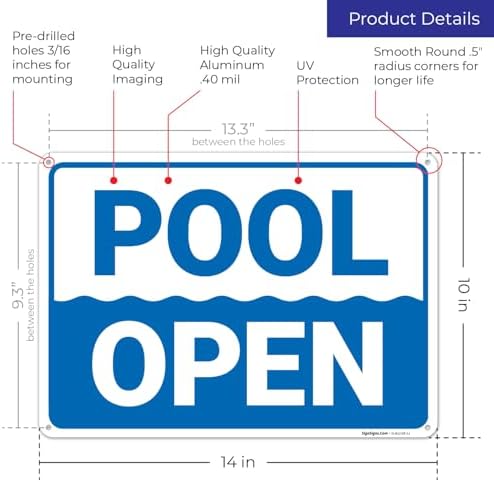 Pool Open Sign, - Image 3