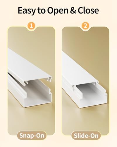 Yecaye 70.8in Cord Hider for 2-3 Wires on Wall, W0.94in H0.55in, White - Image 4