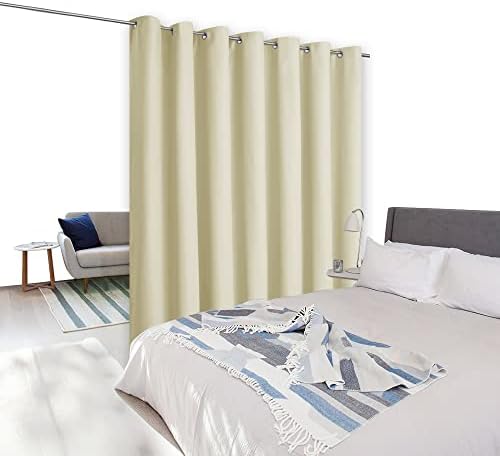 NICETOWN Room Divider Curtain Screen Partition, Vertical Blind for Sling Door, Blackout Window Curtain, Privacy Blind for Patio, Extra Wide Drape (Beige, Single Panel, 8.3ft Wide x 8ft Long) - Image 7