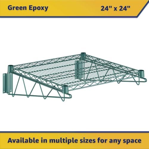 8 Pack 24" x 24" NSF Green Wire Wall Mount Shelf, Heavy Duty Commercial Metal Wall Shelf, Storage Rack for Home and Hotel - Image 3
