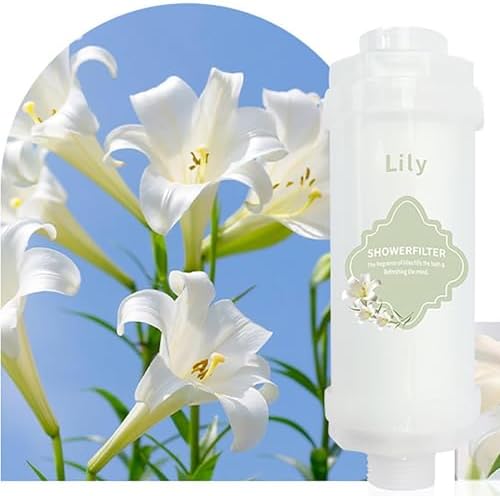 Shower Head Filter Vitamin C Shower Aromatherapy for Hard Water Filter Bathroom Accessories Remove Chlorine Fluoride Heavy Metals Improves Skin Condition Protects Hair Lily Scent - Image 2