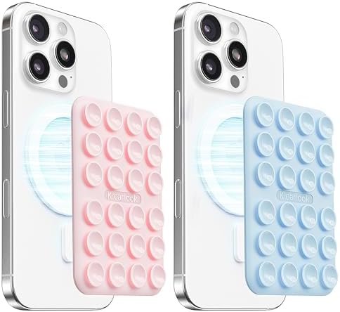 2Pack Magnetic Suction Phone Mount for MagSafe, Light Pink & Light Blue by KlearlookMaximizedClarity