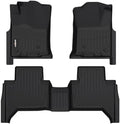 GINOWY- Floor Mats for Toyota Tacoma 2005-2015 Double Cab TPE All Weather Protection Car Mats for Toyota Tacoma, Non-Slip Floor Liners Waterproof Heavy Duty Automotive Accessories Black by GINOWY
