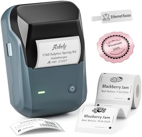 NIIMBOT B1 Label Maker Machine with Tape, 2Inch Thermal Label Printer, Blue by NIIMBOT%C2%AE