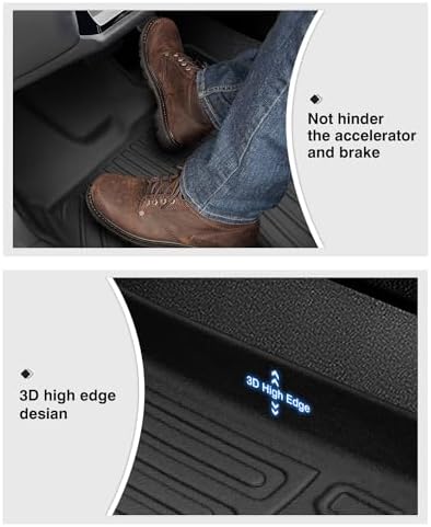 Powerty Floor Mats for 2023 2024 2025 Mercedes Benz GLC?GLC 300?GLC 350e?4Matic All Weather 3D TPE Anti-Slip Car Liners for 1st & 2nd Row Accessories - Image 6