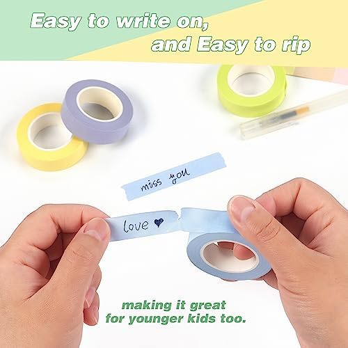 Hutou 8 Rolls Washi Tape Colored Masking Tape 1/2 Inch, Pastel Colors - Image 6