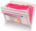 H4D Accordion File Organizer, 13 Pocket Expanding File Folder, Pink by H4D