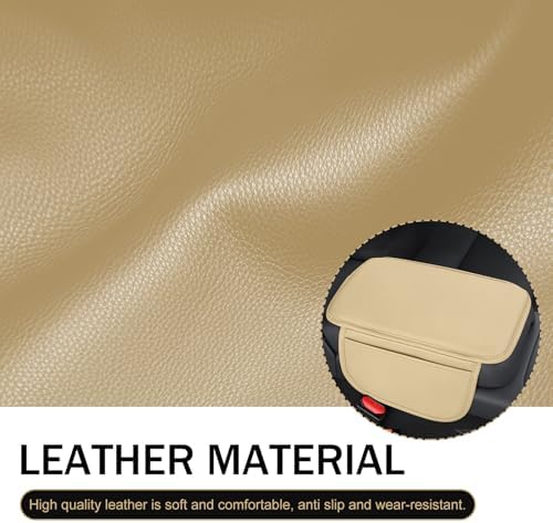 Car Center Console Cover, Leather Armrest Cover Cushion with 2 Storage Bags, Soft Centre Console Protector Covers, Universal Car Interior Accessories, for Most Vehicles, SUV (Beige) - Image 4