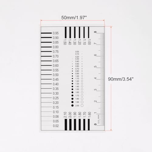 HARFINGTON 5pcs High Precision SEC Size Estimation Chart 8cm Covered Transparency Flaw Detection Film Ruler for Diameter and Line Width Defects Measuring - Image 2