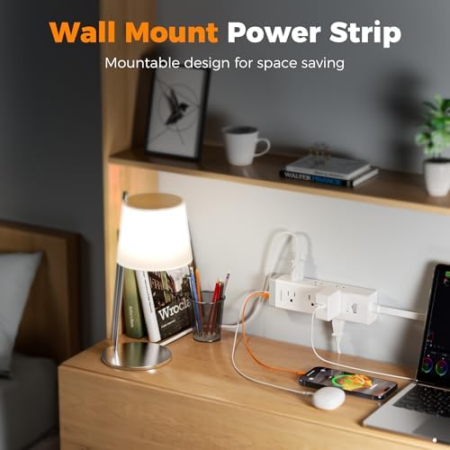 TESSAN Flat Plug Surge Protector Power Strip with 1050J, 1875W 15A - Image 4