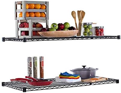 Wire Shelf |Pack of 2 Shelves| Display Wire Shelving and Storage | for Stores, Restaurants, Businesses and Homes (Black Epoxy Wire Shelves, 14''W x 24''L) - Image 5