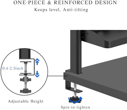 Clamp on Desk Shelf, 17in 2-Tier Office Desk Shelves Organizer, Small Shelf for Top of Desk with Headphone Holder and Hooks, Desktop Storage Rack for Home Workspace, Study Rooms, Gaming Accessories - Image 6