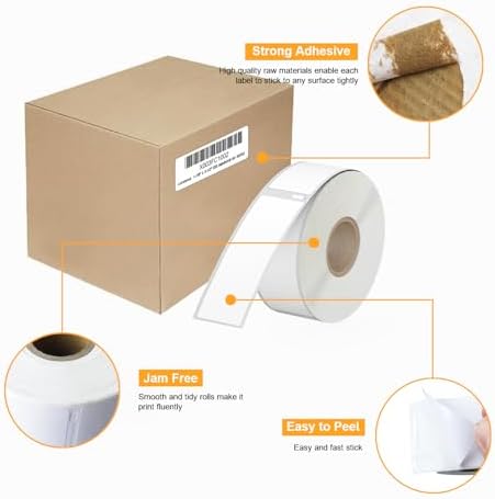 (4200 Labels/12 Rolls) Labelebal 12 Rolls Compatible with DYMO 30252,1-1/8" x 3-1/2"(28mm x 89mm) Direct Thermal Labels,Shipping Replacement Labels Compatible for DYMO LabelWriter Printer - Image 4
