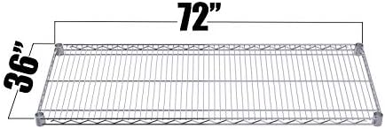 Chrome Wire Shelf |Pack of 2 Shelves| for Storage in Dry Environments | Ideal for Stores, Restaurants, Businesses and Homes (Chrome Wire Shelves, 36''W x 72''L) - Image 2