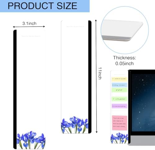 Office Desk Accessories 2pcs Multifunction Computer Monitor Memo Board - Transparent Computer Side Panel Memo Creative Monitor Side Panel Suitable for Office Home Desktop (Monitor Memo Board8#) - Image 2