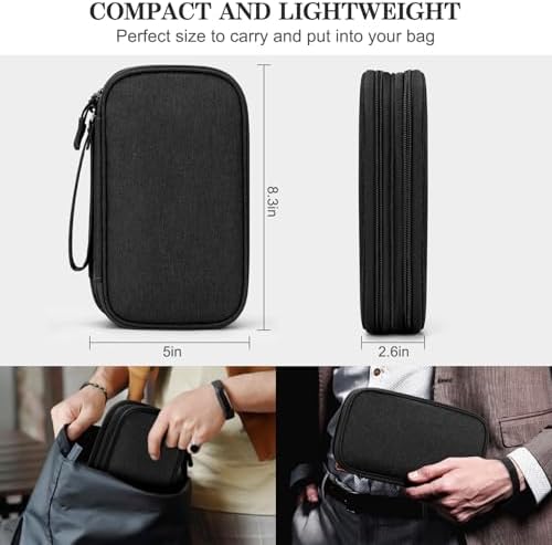FYY Electronic Organizer, Travel Tech Pouch Bag, Medium, Black - Image 2