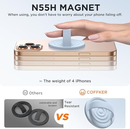 Magnetic Phone Grip for MagSafe, Silicone Ring Grip, Baby Blue - Image 5