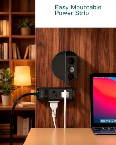 Addtam Flat Plug Power Strip with 6 Outlet Extender, 3 FT Extension Cord Flat Wall Plug with Multiple Outlets, No Surge Protector for Cruise Ship, Travel, Dorm, Home Office, Cruise Essentials, Black - Image 5