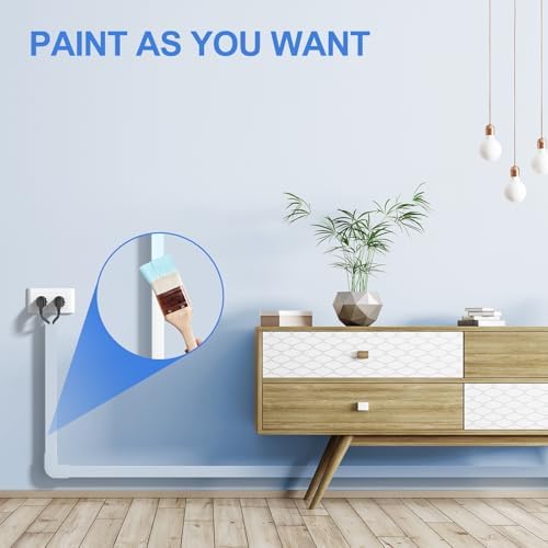 Yecaye Cord Covers for Wires on Wall, 113in, W0.95in H0.55in, Brown - Image 7