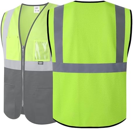 JKSafety Safety Vest for men women Hi Vis Vest with Pockets and Zipper High Visibility Construction Vests BX310 - Image 6