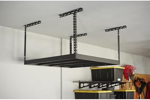 Klutch Overhead Garage Storage Rack, Adjustable Height, 350-Lb. Capacity - Image 5