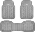 CAR PASS Deep Dish Rubber Floor Mats for Cars Full Set,Heavy Duty Car Mats,Universal Waterproof Trim-to Fit Automotive Floor Mats for Truck Van SUV, Durable All-Weather Car Mats 3-Piece (Light Gray) by CARPASS