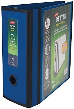 Staples Better 4-Inch D-Ring View Binder, Blue, 800 Sheets - Image 4