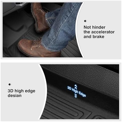 Powerty Floor Mats for 2021-2023 2024 2025 2026 Nissan Rogue (NOT for Rogue Sport) All Weather 3D TPE Anti-Slip Car Liners for 1st & 2nd Row Accessories - Image 5