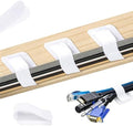 100 Pcs Cable Management Under Desk, Hook and Loop Cable Straps, White by WSICSE