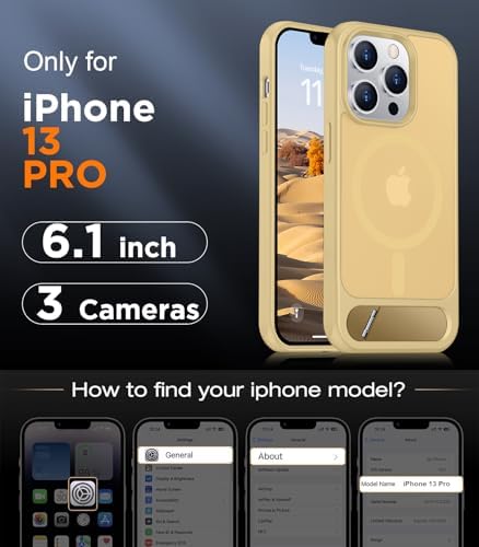 Temdan Magnetic Compatible with iPhone 13 Pro Case, [Built-in Invisible Kickstand][Compatible with MagSafe][Military Grade Shockproof] Slim Translucent Matte Phone Case for iPhone 13 Pro 6.1" - Image 2