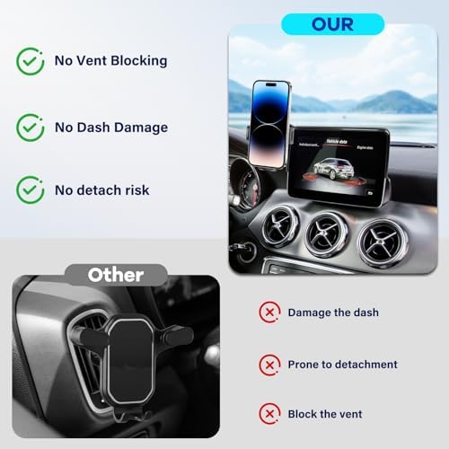 Car Phone Holder Fit for CLA 2015-2019/GLA 2016-2020/A-Class 2017-2019 Accessories -Cell Phone Mount for CLA/GLA 8 inch Touchscreen Hands-Free 360° Rotation - Image 4