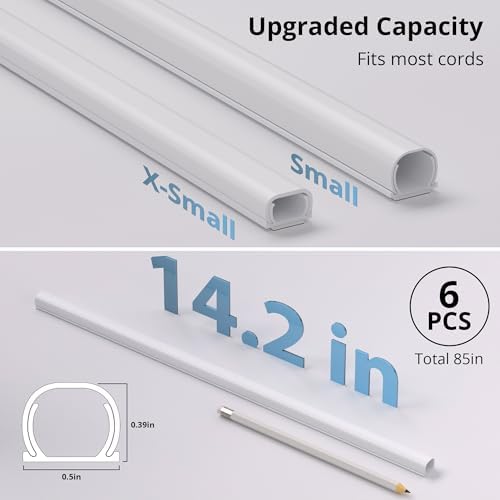 ZhiYo 85in Cord Hider for One Wire, White Cord Covers for Wires on Wall - Image 5