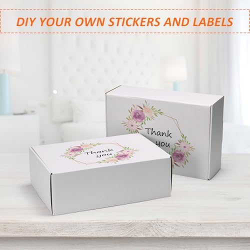 HORLIMER 12x8x4 Shipping Boxes Set of 20, White Corrugated Cardboard Mailer Box for Packing Small Business - Image 4