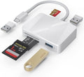 SD Card Reader, 5 in 1 USB-C & USB Card Adapter with SD/MicroSD/MS and Dual USB-A Ports Memory Card Reader for iPhone 17/16/15 Pro Max iPad MacBook Pro/Air M4/M3 Android Phone/Tablet PC (White) by Unknown