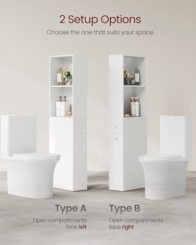 VASAGLE Slim Bathroom Storage Cabinet, Narrow Freestanding, with Drawers - Image 5