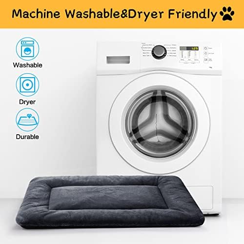 Dog Crate Pad Washable Dog Bed for Crate Large Cozy Mat 48-Inch Dark Gray - Image 5